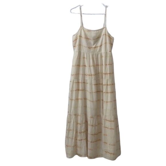 Gap Tye Dye Beige Maxi Linen Blend Dress(Size 8) - Picture 3 of 6